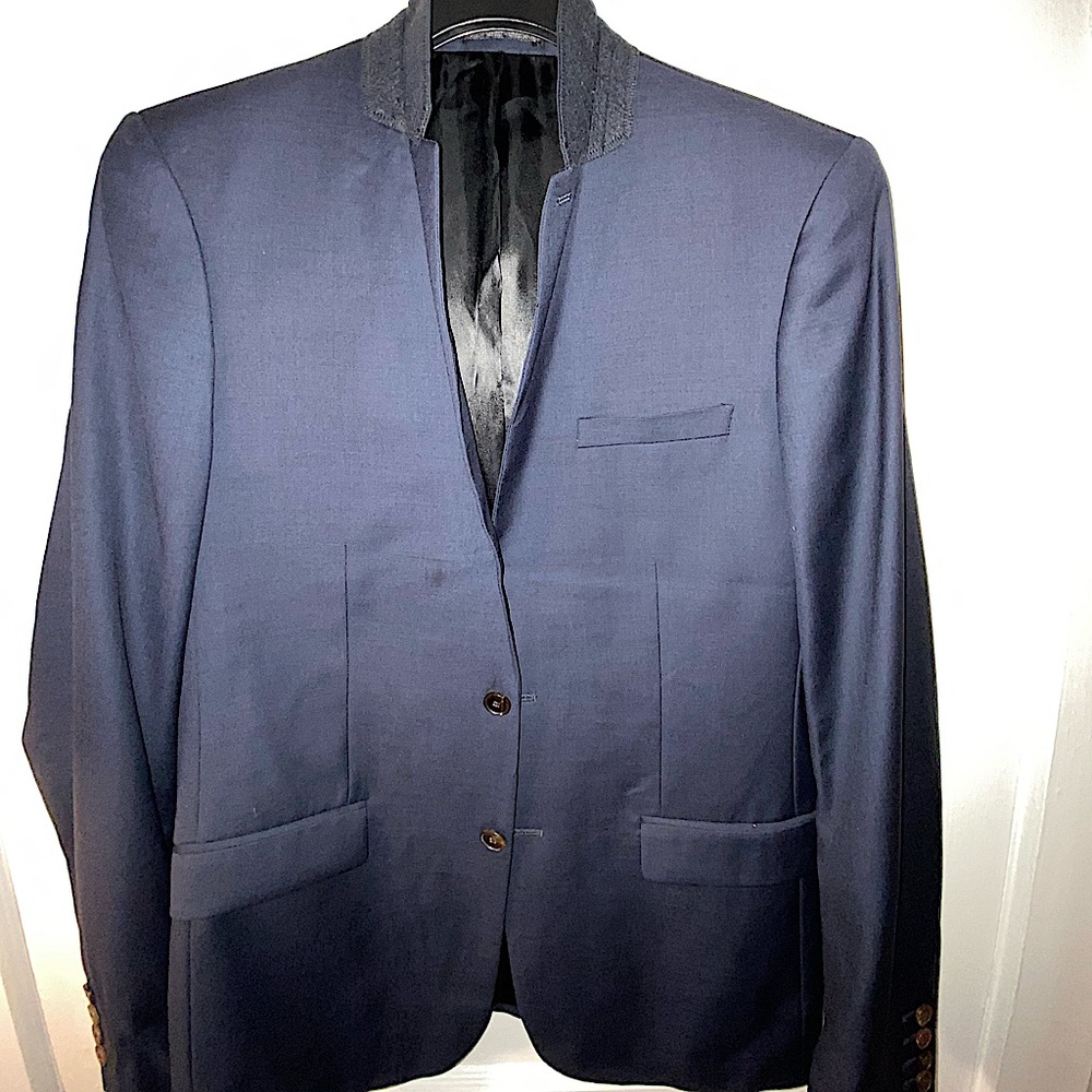 SANDRO Paris - Slim Fit Suit Jacket Blazer Navy - 52 EU / 42 US ($640 new)